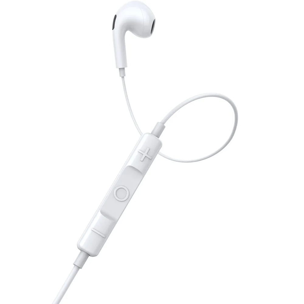 Baseus Encok C17 | Type-C Wired In-Ear Headset | Lateral Earbud Design | USB-C Interface | In-Line Mic | Stereo Sound | Ergonomic Fit | White | For Android Phones, Tablets, USB-C Devices