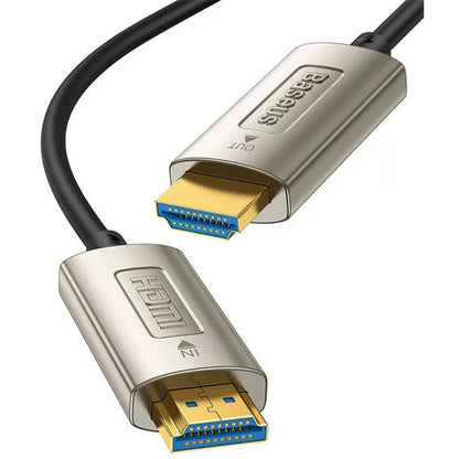 Baseus High Definition Series Optic Fiber HDMI Cable | 15m Length | HDMI Male to HDMI Male | Supports 4K@60Hz | Zinc Alloy + PVC | Lightweight | For TVs, Projectors, Monitors, Consoles