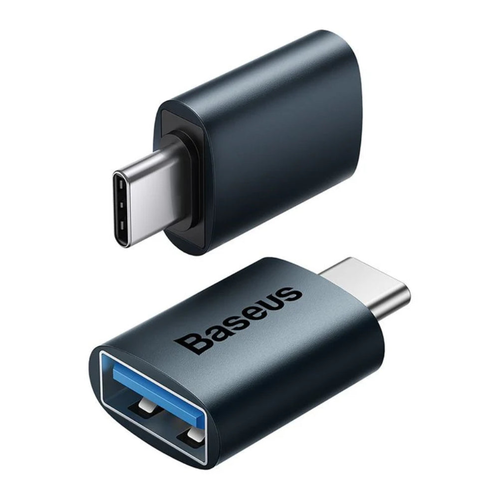 Baseus Ingenuity Series | Mini OTG Adapter | Type-C Male to USB-A Female | USB 3.1 Gen1 | 5Gbps Transfer | Plug & Play | Aluminum Alloy | Black | For USB-C Phones, Tablets, Laptops
