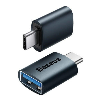 Baseus Ingenuity Series | Mini OTG Adapter | Type-C Male to USB-A Female | USB 3.1 Gen1 | 5Gbps Transfer | Plug & Play | Aluminum Alloy | Black | For USB-C Phones, Tablets, Laptops