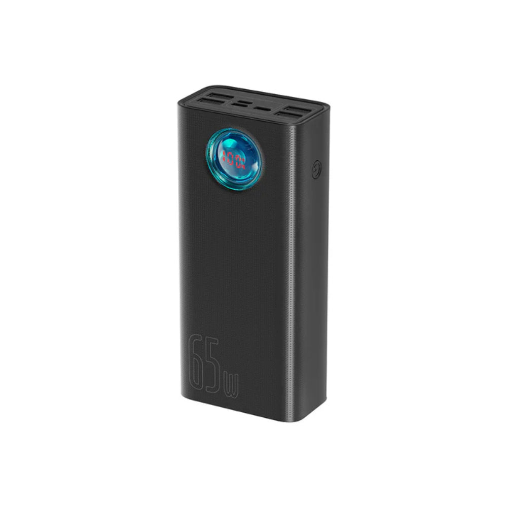 BASEUS Amblight Digital Display Fast Charge Power Bank – 30000mAh Black (Overseas Edition) (Includes: Baseus Xiaobai Series Fast Charging Cable Type‑C to Type‑C 100W (20V/5A) 1m Black)