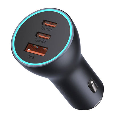 Baseus Golden Contactor Pro | Car Charger | Triple Port (USB-A + 2 × USB-C) | 65W Total Output | PD + QC Fast Charging | Smart Power Distribution | Model CGJP010013 | For iPhone, Android, iPad, Laptops, Dashcams