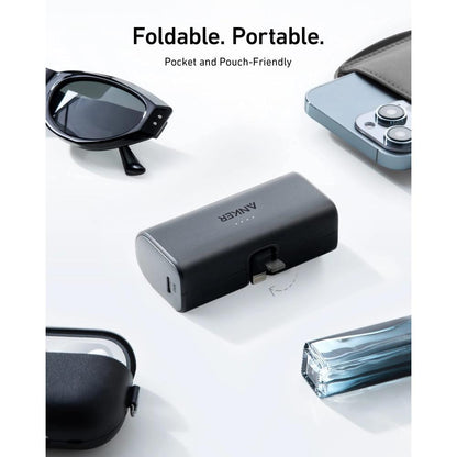 Anker Nano Power Bank A1645 | 5000mAh Portable Power Bank with Built-In Lightning Connector & 12W Fast Charging for iPhone