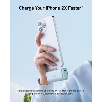 Anker Nano Power Bank A1645 | 5000mAh Portable Power Bank with Built-In Lightning Connector & 12W Fast Charging for iPhone