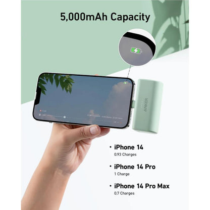 Anker Nano Power Bank A1645 | 5000mAh Portable Power Bank with Built-In Lightning Connector & 12W Fast Charging for iPhone