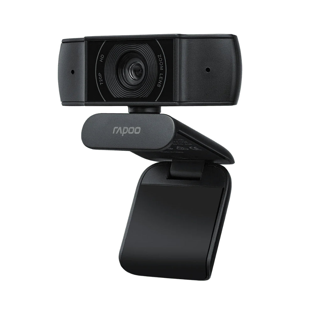 Rapoo C200 Webcam | HD 720p Video | Dual Noise-Cancelling Mic | 90° Wide Angle | USB Plug & Play