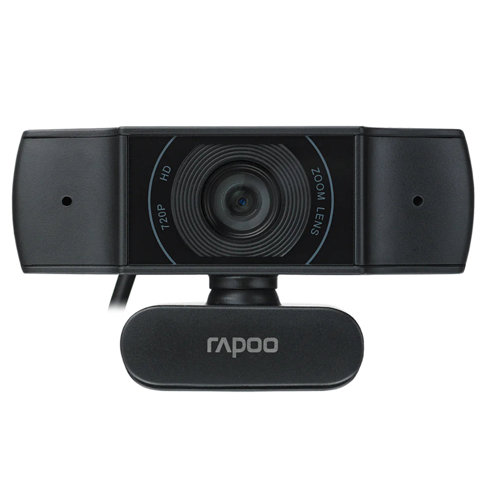 Rapoo C200 Webcam | HD 720p Video | Dual Noise-Cancelling Mic | 90° Wide Angle | USB Plug & Play