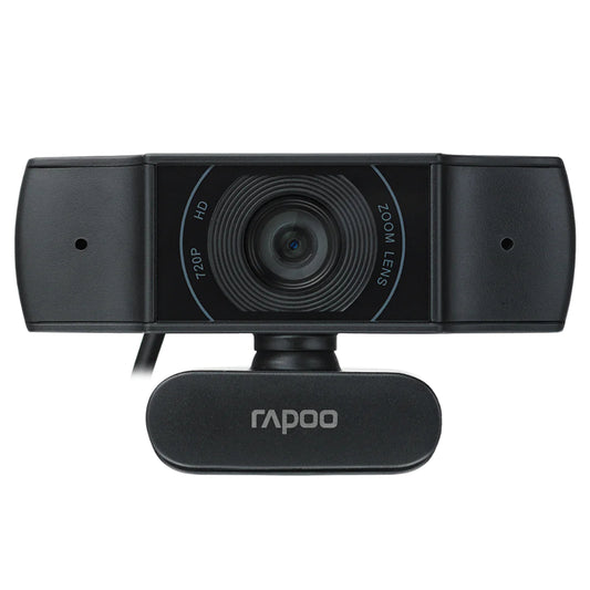 Rapoo C200 Webcam | HD 720p Video | Dual Noise-Cancelling Mic | 90° Wide Angle | USB Plug & Play