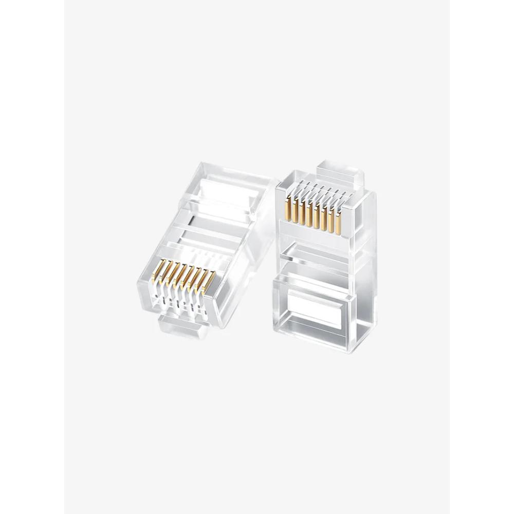CABLETIME CN6UW | UTP CAT6 RJ45 Connector 50-Pack | Gold-Plated Contacts, 1000Mbps Speed, Durable PC Housing
