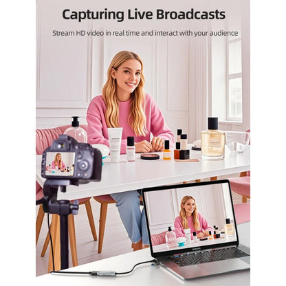 CABLETIME CB65G USB A+C to HDMI Video Capture Card | 1080P60Hz Output | 4K Input | Dual USB Interface | Aluminum Alloy Shell