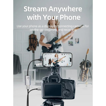 CABLETIME CB65G USB A+C to HDMI Video Capture Card | 1080P60Hz Output | 4K Input | Dual USB Interface | Aluminum Alloy Shell