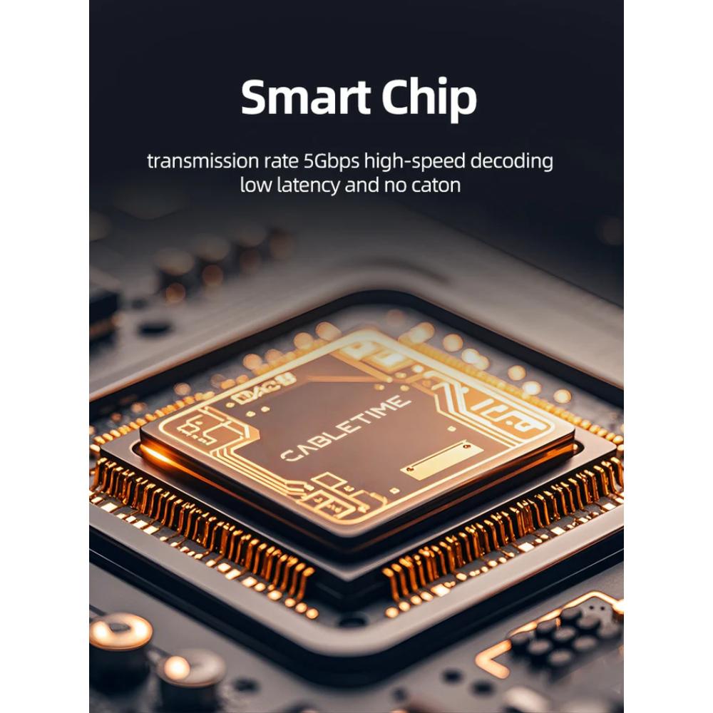 CABLETIME CB65G USB A+C to HDMI Video Capture Card | 1080P60Hz Output | 4K Input | Dual USB Interface | Aluminum Alloy Shell