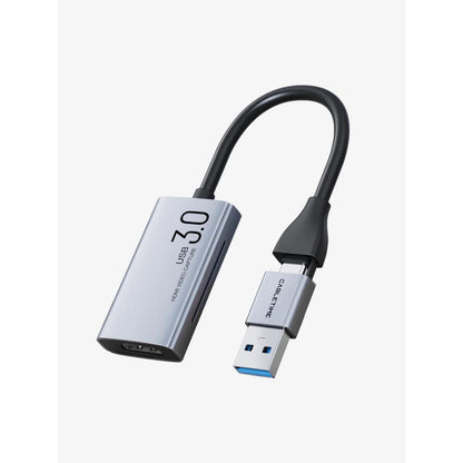 CABLETIME CB65G USB A+C to HDMI Video Capture Card | 1080P60Hz Output | 4K Input | Dual USB Interface | Aluminum Alloy Shell