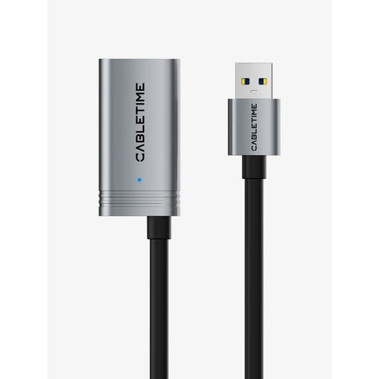 CABLETIME CA18 | USB 3.0 Active Extension Cable Male to Female (5m / 10m / 15m / 20m) with Amplifier