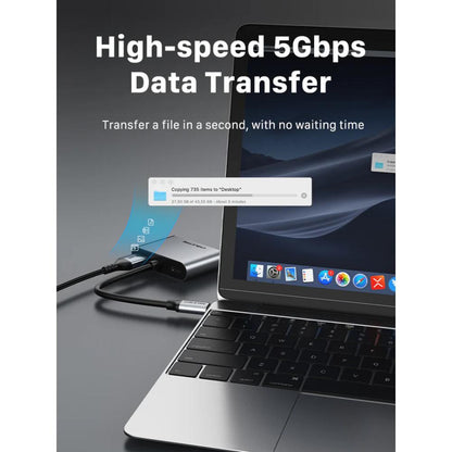 CABLETIME CB41G | 4-in-1 USB-C to HDMI VGA Adapter | 4K HDMI, VGA, 100W PD, USB-A 3.0 | MacBook, Windows, iPad