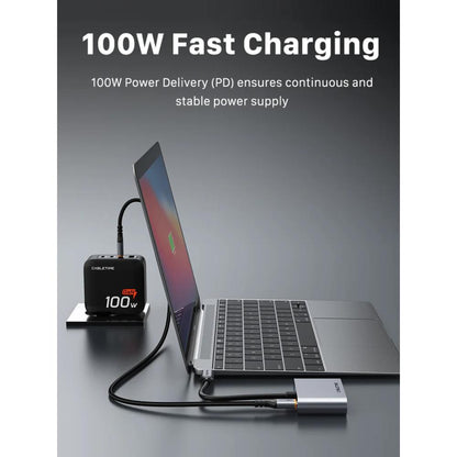 CABLETIME CB41G | 4-in-1 USB-C to HDMI VGA Adapter | 4K HDMI, VGA, 100W PD, USB-A 3.0 | MacBook, Windows, iPad