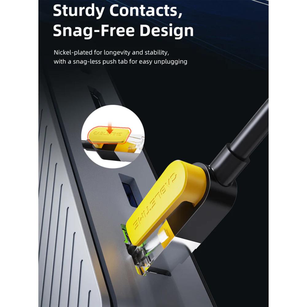 CABLETIME Cat 7 Ethernet Patch Cable | 10Gbps, 600MHz, S/STP Shielding, Gold-Plated Connectors (1M / 3M / 5M)