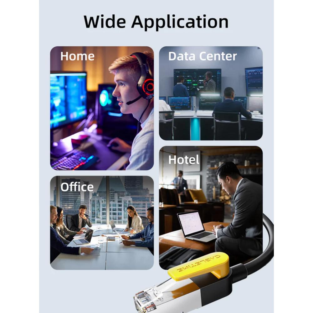 CABLETIME Cat 7 Ethernet Patch Cable | 10Gbps, 600MHz, S/STP Shielding, Gold-Plated Connectors (1M / 3M / 5M)