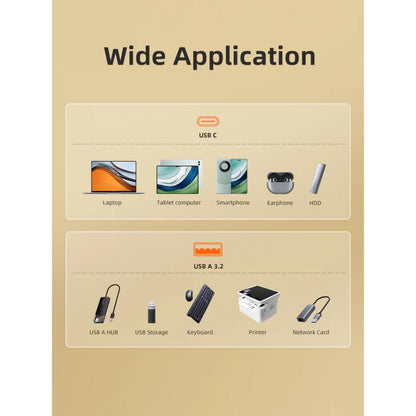 CABLETIME CP81G USB-C 3.2 Male to USB-A Female OTG Adapter | 10Gbps High-Speed Data Transfer | 3A Fast Charging | Aluminum Alloy Shell