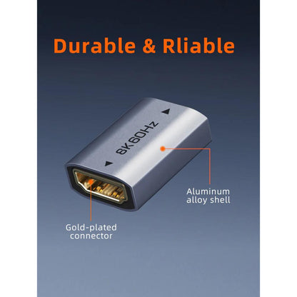 CABLETIME CP46U | HDMI 2.1 Coupler | 8K Female-to-Female Extender Adapter | 48Gbps