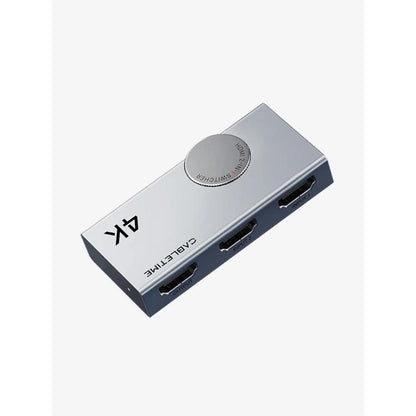 CABLETIME CP37G | 4K 60Hz HDMI 2.0 Switch | Bi-Directional 2 In 1 Out / 1 In 2 Out | Aluminum Alloy, Plug & Play