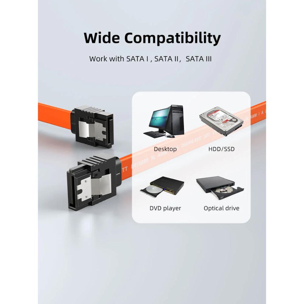 CABLETIME CAS2E SATA 3.0 Cable | Straight | 6Gbps | 0.5M | SSD/HDD Data Cable