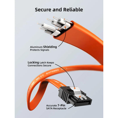 CABLETIME CAS1E SATA 3.0 Cable | Right Angle | 6Gbps | 0.5M | SSD/HDD Data Cable