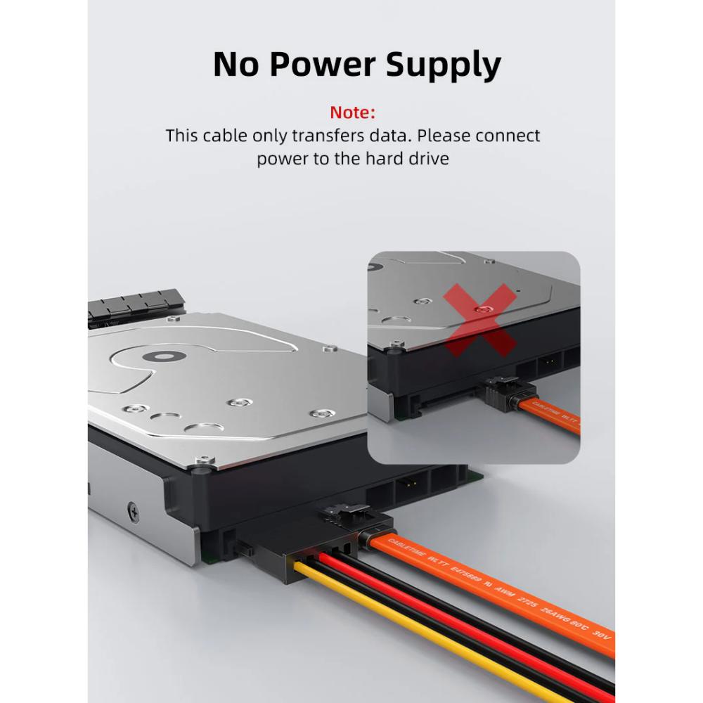 CABLETIME CAS1E SATA 3.0 Cable | Right Angle | 6Gbps | 0.5M | SSD/HDD Data Cable