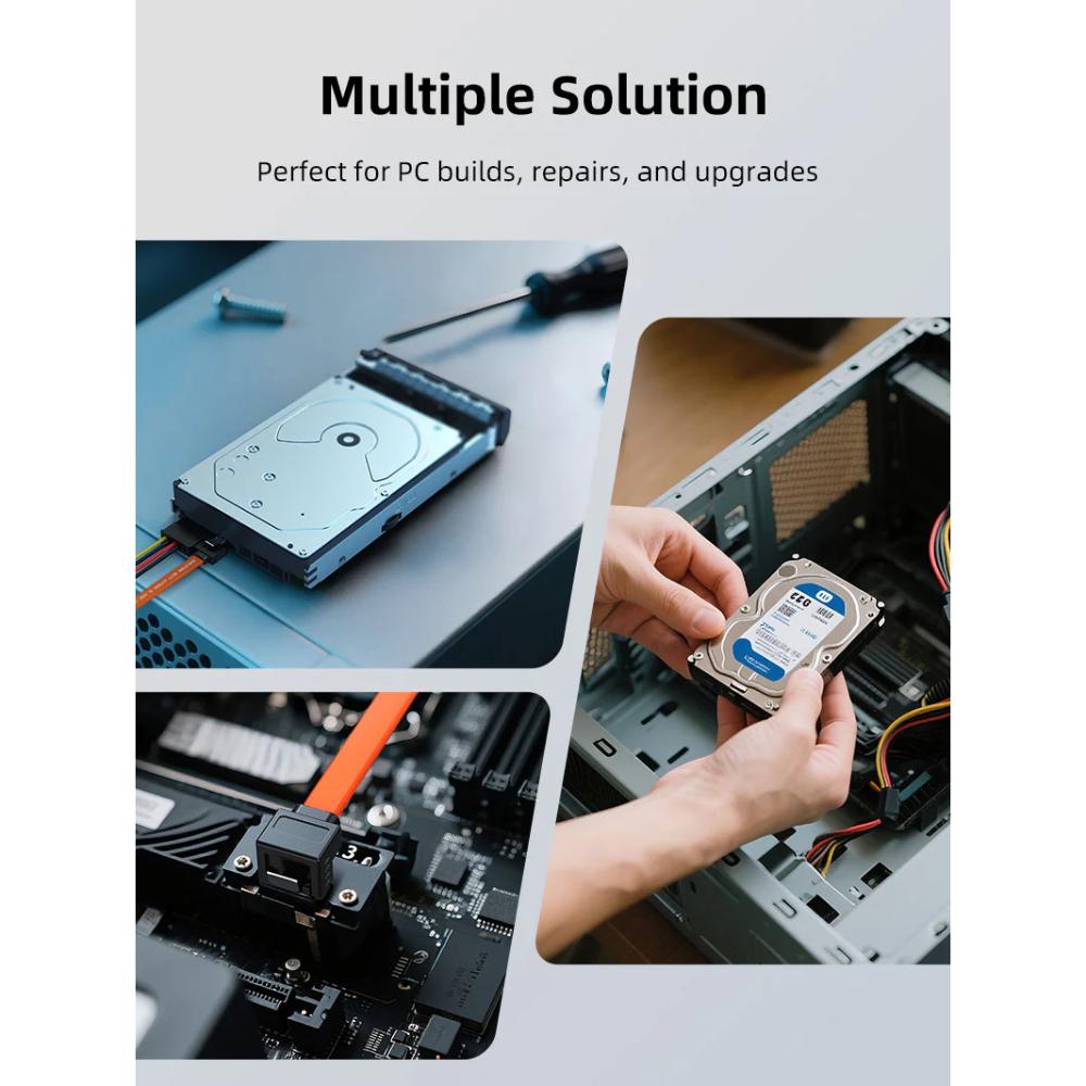 CABLETIME CAS1E SATA 3.0 Cable | Right Angle | 6Gbps | 0.5M | SSD/HDD Data Cable