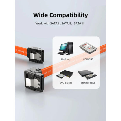 CABLETIME CAS1E SATA 3.0 Cable | Right Angle | 6Gbps | 0.5M | SSD/HDD Data Cable