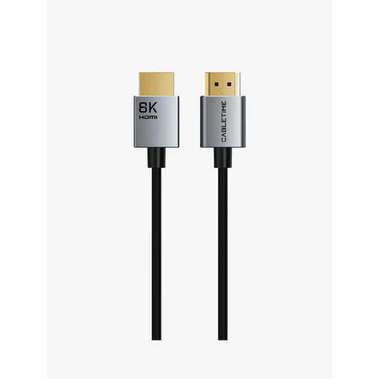 CABLETIME CH14 HDMI 2.1 Ultra-Slim Cable | 8K@60Hz, 4K@120Hz, 48Gbps, 3.8mm Design | 1M/2M/3M