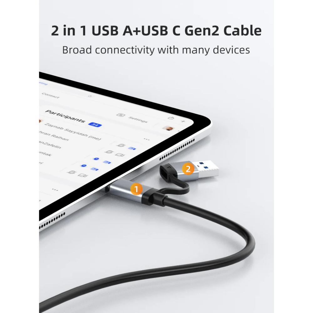 CABLETIME CB32G | USB 3.1 Type-C to NVMe M.2 SSD Enclosure | 10Gbps | Dual Protocol