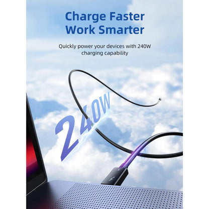 CABLETIME CT50G Thunderbolt 5 Cable | 0.8m | 120Gbps Peak | 240W PD | 8K60Hz | Intel Certified