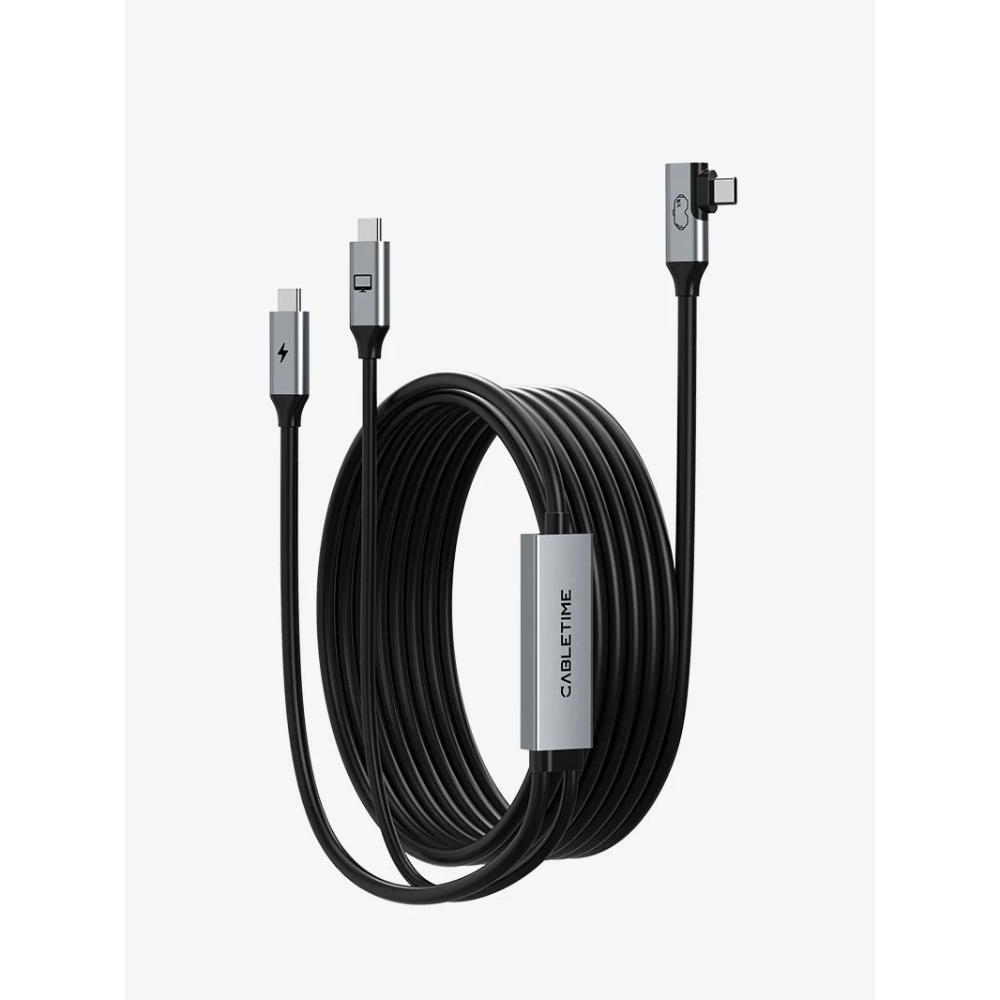 CABLETIME CA44P USB-C to USB-C VR Link Cable | 5M (16FT) | 5Gbps | 18W PD | For Meta Quest / Oculus / Pico