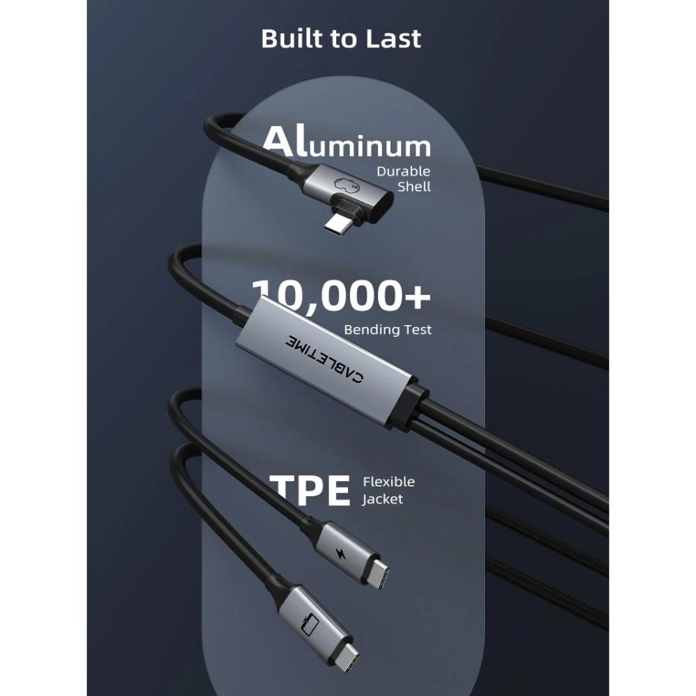 CABLETIME CA44P USB-C to USB-C VR Link Cable | 5M (16FT) | 5Gbps | 18W PD | For Meta Quest / Oculus / Pico