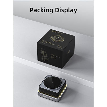 CABLETIME CE12B | 3-in-1 Foldable Magnetic Wireless Charger Stand for iPhone, Apple Watch & AirPods (15W Fast Charging, Adjustable Tilt, LED Light)