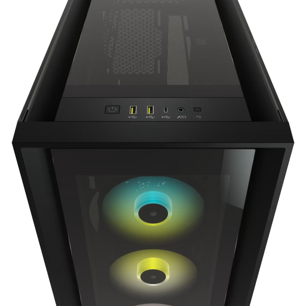 CORSAIR iCUE 5000X RGB Tempered Glass Mid-Tower ATX Smart Case | Black | Premium Cooling | Stunning Design