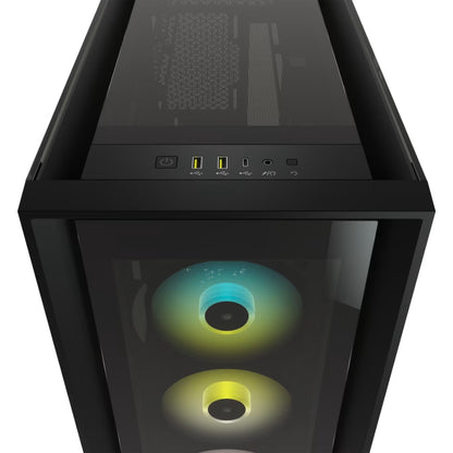 CORSAIR iCUE 5000X RGB Tempered Glass Mid-Tower ATX Smart Case | Black | Premium Cooling | Stunning Design