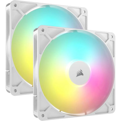 Corsair RS140 ARGB 140mm PWM Fans Dual Pack | Black & White | Larger, Quieter, Smarter Cooling with ARGB Simplicity