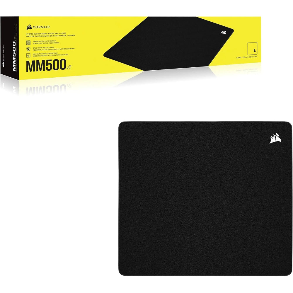 Corsair MM500 v2 | Hybrid Cloth Gaming Mouse Pad | Large (450mm x 400mm) Precision. Durability. Control.
