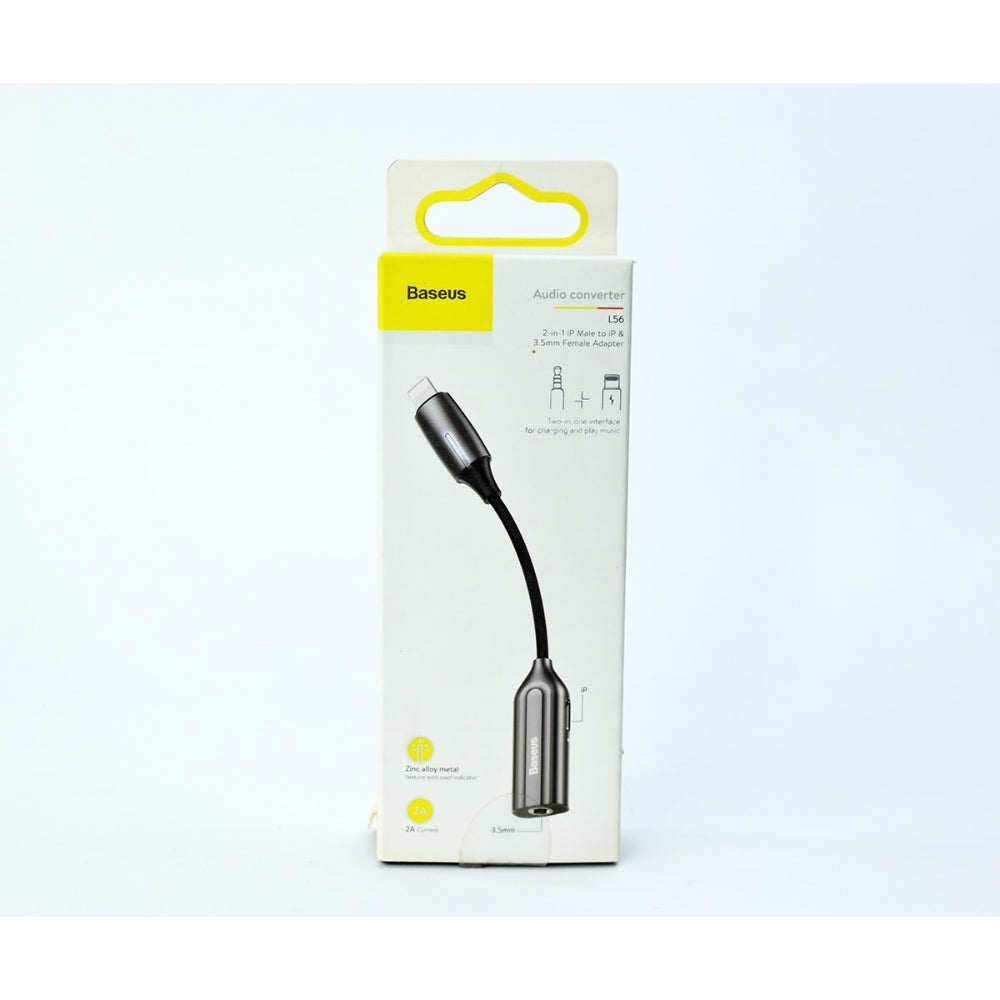 Baseus L56 | 2-in-1 iPhone Lightning Male to Lightning Female + 3.5mm Female Adapter