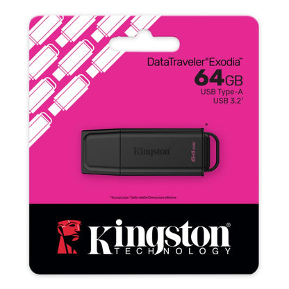 Kingston DataTraveler Exodia USB-A Flash Drive | USB 3.2 Gen 1 (5Gb/s) | 64GB–512GB | Snap-On Cap