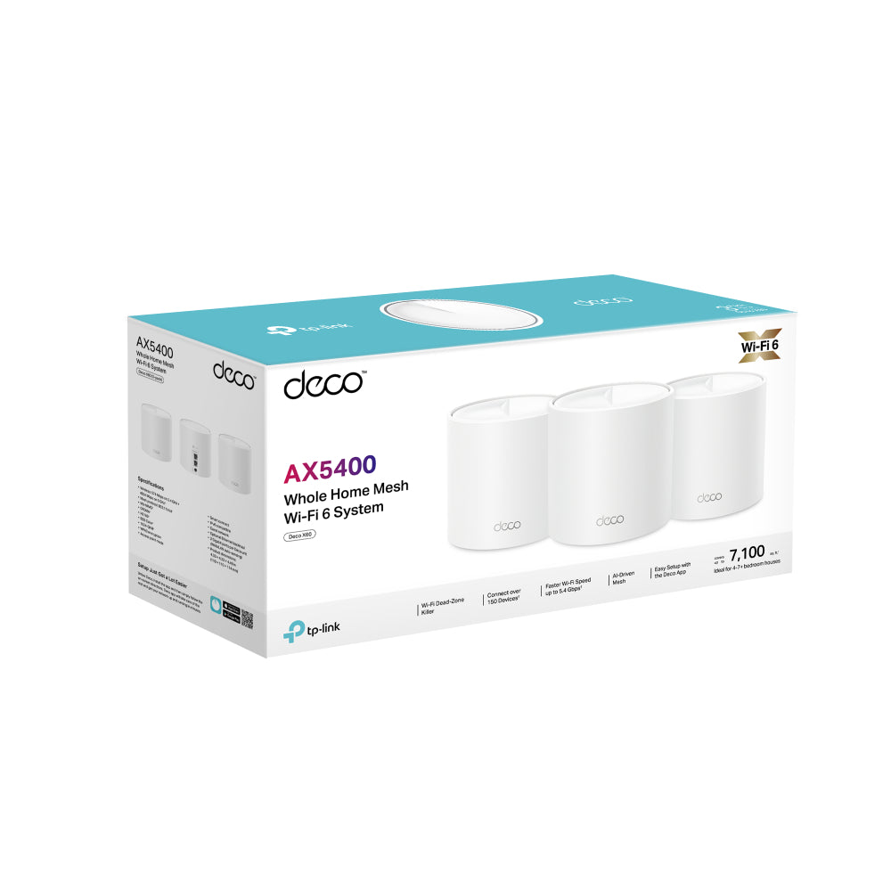 TP-Link Deco X60 (3-Pack) AX5400 Whole Home Mesh Wi-Fi 6 System