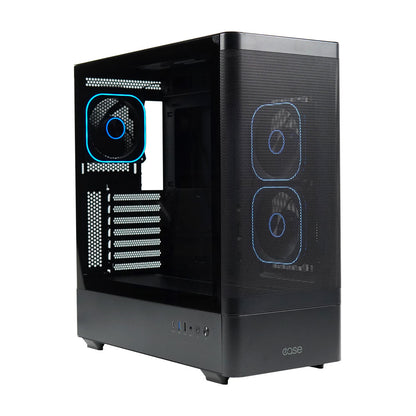 EASE EC123BM Panoramic Mesh ATX Gaming Case | 3x ARGB Fans | Tempered Glass | High Airflow Design