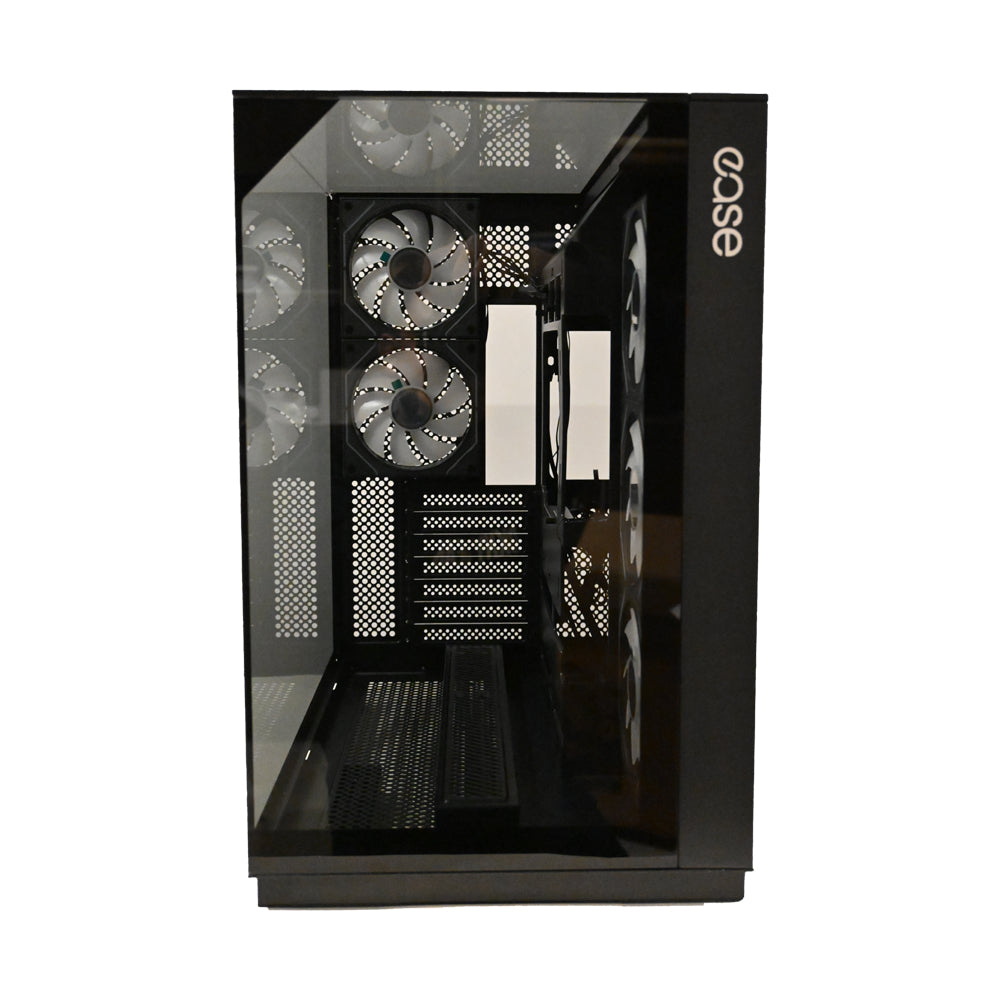 EASE EC125 Glass Gaming Case Black | Ultimate View with Premium Cooling & Vertical GPU Support