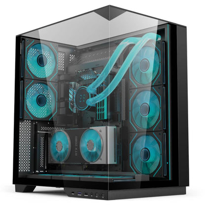 EASE EC125 Glass Gaming Case Black | Ultimate View with Premium Cooling & Vertical GPU Support
