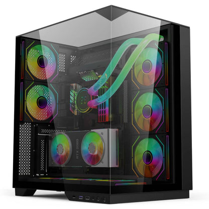 EASE EC125 Glass Gaming Case Black | Ultimate View with Premium Cooling & Vertical GPU Support