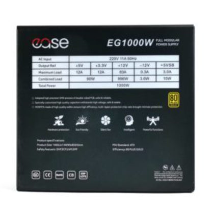 EASE 1000W 80+ Gold Fully Modular Power Supply | Premium Efficiency & Unmatched Reliability