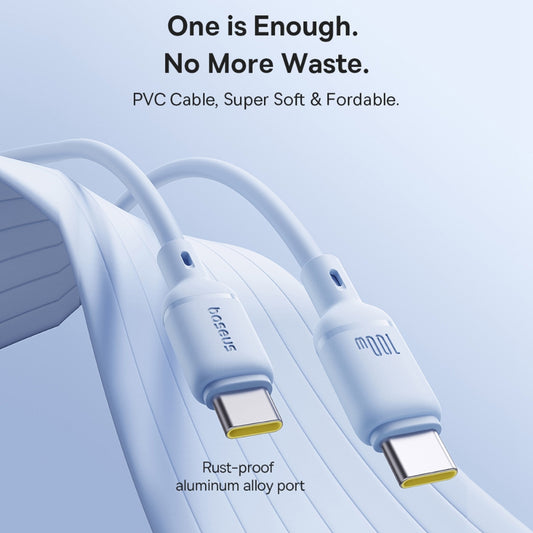 Baseus Silky Series | USB-C to USB-C Cable | 100W PD Fast Charging | 480Mbps Data | Ultra-Flexible Silicone | E-Marker Chip | 1 Meter | Moon White | For Laptops, Tablets, USB-C Phones, Power Banks