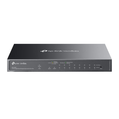 TP-Link ES210GMP Omada 10-Port Gigabit Easy Managed Switch with 8-Port PoE+ | Cloud-Managed PoE+ with Extended Range, Traffic Control, and Silent Operation